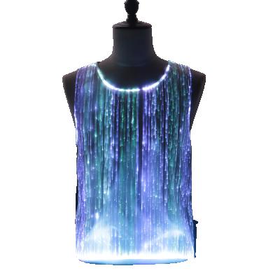 China Wholesale EL Flashing Customize Hot Sale RGB Rechargable Different Size Fashion Party Men Luminous-t-shirt With Led Lights for sale