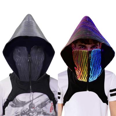 China Halloween Hat Music Party Cyberpunk Style Luminous Hat Color Changeable Light Up Luminous Hat for sale