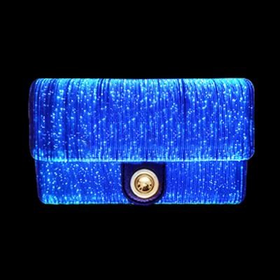 China Fashion Women Party Luminous Fiber Optic Shoulder Bag 7 Colors Glowing Led Light Handbag for sale