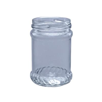 China Small Round Beverage Glass 100ml/150ml/200ml Jam Jars Glass With Lid Storage Marine Jar For Food for sale