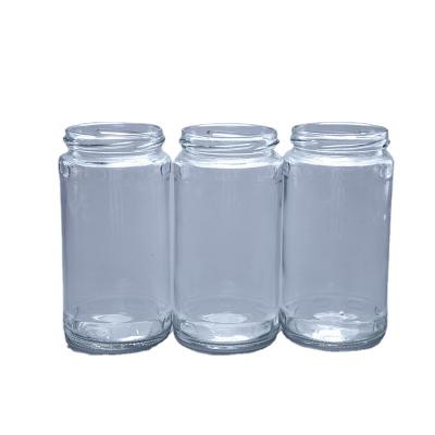 China Size 5Oz - 32Oz Short Squatty Glass Beverage Stored Quart Storage Container With Lids And Bands for sale