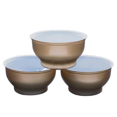 China Wholesale 250ml Round Food Tray Easy Gold Open Can Salad Bowl Pet Bowls Food Safety Grade for sale