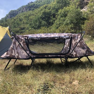 China Tube Type Tent Stake Waterproof Portable Folding 1-Person Sleep Bed Cot Tent Outdoor Oxford Camping Rise Tent for sale