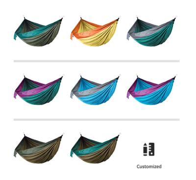 China Mid Century 2 Person Outdoor Camping Hammock 210T Parachute Polyester Hanging Hammock for sale