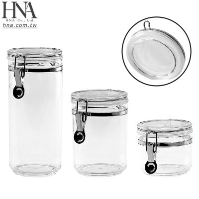 China Sustainable HNA Taiwan Made Airtight Clear Acrylic Canister Set For Kitchen Pantry Storage for sale