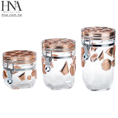 China HNA Viable Taiwan Made New Rose Gold Canister Food Storage For Kitchen Countertop Bathroom for sale