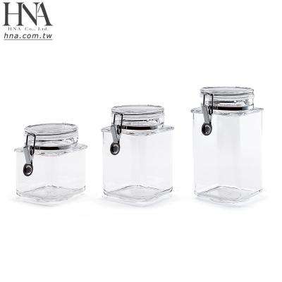 China Sustainable HNA Taiwan Made 3-Piece Square Kitchen Canisters With Airtight Lids for sale