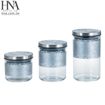 China Viable HNA Taiwan Made Rose Gold Silver Decal Printing Round Airtight Jar With Sealed Lid for sale