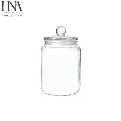 China Luxury Freshness Preservation HNA 2 Liter 2000ml Cookie Crystal Glass Storage Canning Jar With Seal Lid for sale