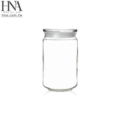 China Clear Glass Freshness Preservation HNA 800ml Jar Food Storage Containers With Sealable Airtight Lids for sale