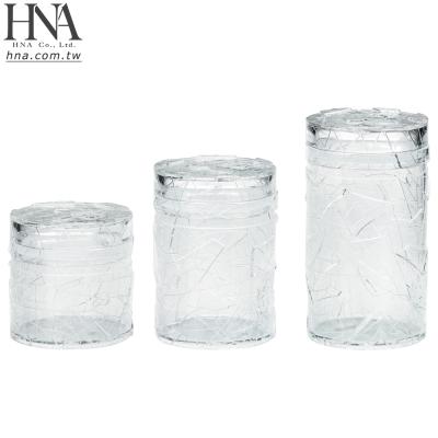 China Sustainable HNA Taiwan Made Stylish All Clear Airtight Canister Set With Unique Slot Finish for sale