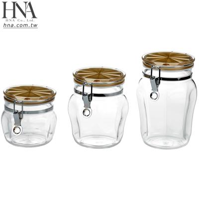 China Viable HNA Taiwan Made Beautiful Airtight Acrylic 3 Canister Set for sale