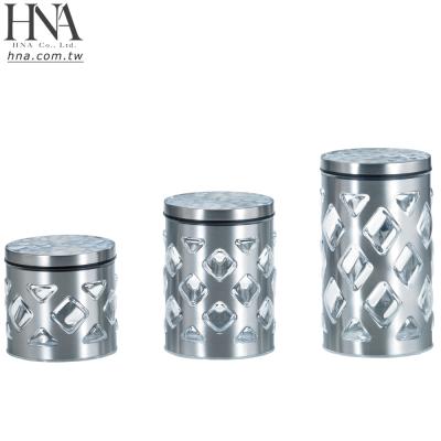 China Sustainable HNA Taiwan Made Unique Stainless Steel Canister With Windows for sale