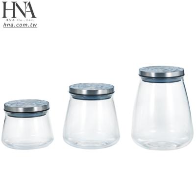 China Sustainable HNA Taiwan Made Acrylic Storage Jars With Stainless Steel Lids For Kitchen for sale