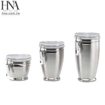 China Sustainable HNA Taiwan Made 3-Piece Airtight Stainless Steel Canister Set for sale