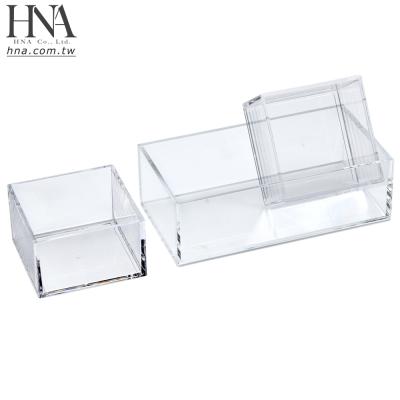 China Sustainable HNA Taiwan Made 2 Section Clear Plastic Countertop Storage Organizer For Drawer Desk for sale