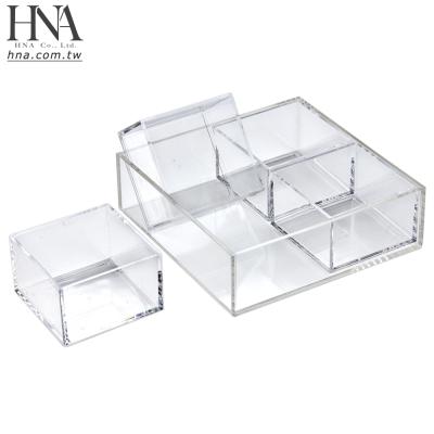 China Sustainable HNA Taiwan Made 4 Compartment Plastic Storage Organizer For Bathroom Kitchen Desk for sale