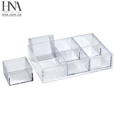 China Sustainable HNA Taiwan Made 6-Section Clear Vanity Rack Drawer Organizer For Bathroom Countertops for sale