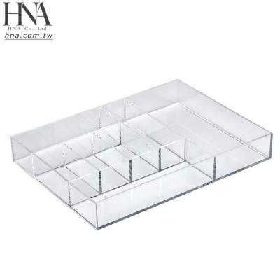 China HNA Viable Taiwan Made 7 Section Clear Acrylic Drawer Tray Organizer for sale