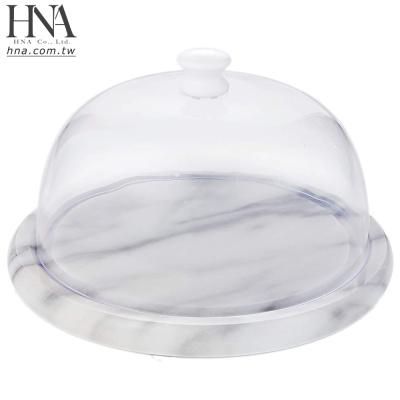 China HNA Viable Taiwan Made Clear Non-Stick Natural Round Cheese Dome With Marble Base for sale