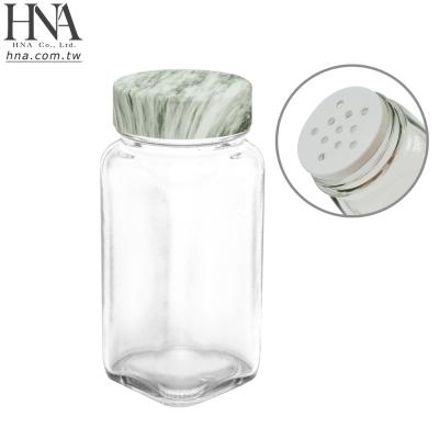 China Sustainable HNA Taiwan Made Small Spice 4oz Glass Like A Marble Jars Organizer Container Set for sale