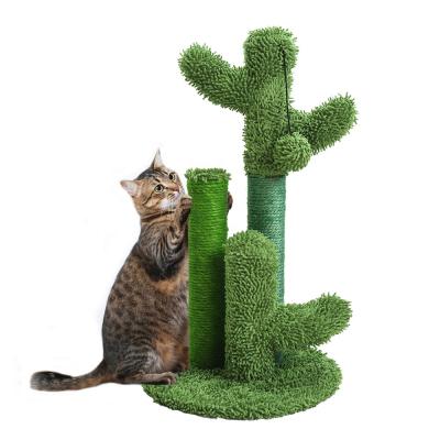 China Sustainable Factory Wholesales Durable Sisal With Soft Plush Small Cat Tree Interactive Toys for sale