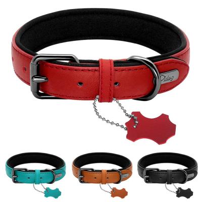 China 2018 Best Seller Sustainable Fashion Luxury Dog Collar Padded Leather Collar Para Perro For Pet for sale