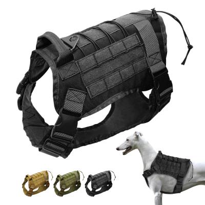 China Sustainable Nylon Water Resistant Dog Harness Military Outdoor Training Vest for sale