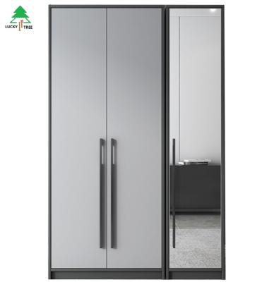 China PANEL makers direct modern design clear glass door wardrobe with sliding door for sale