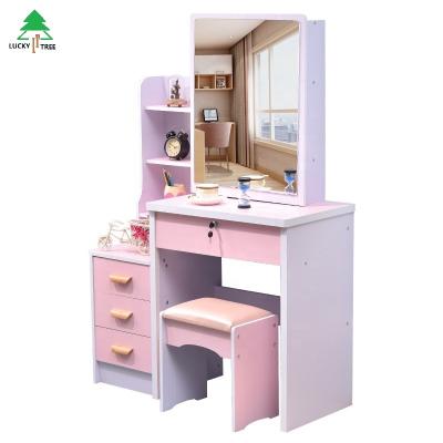 China New Arrival Hot Selling (Height)Adjustable Bedroom Furniture Popular Modern LED Light Make Up Table Dresser Dresser With Mirror for sale