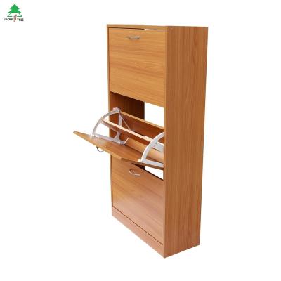 China (Size) adjustable high quality two doors and one drawer wooden shoe cabinet for sale