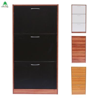 China (Size) 3 Door Adjustable Custom Wooden Shoe Rack Cabinet for sale