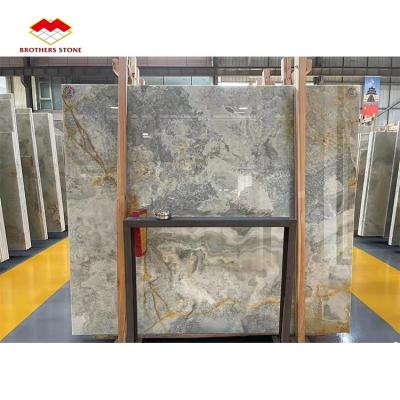 China Modern Hot 2022 Product Brothers Stone Natural Blue Stone Marble Onyx Slabs for sale