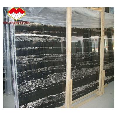 China Modern Black Marble Tile With White Veins Silver Dragon White Marble for sale