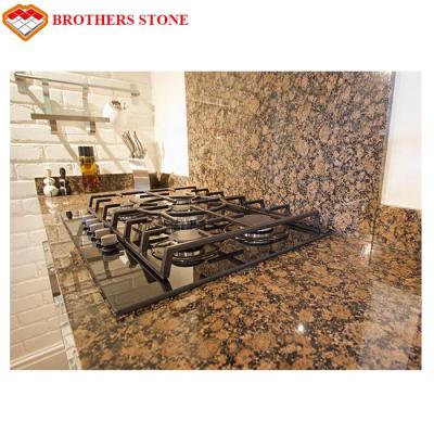 China Modern Polished Eased Baltic Edge Brown Granite Kitchen Worktop for sale