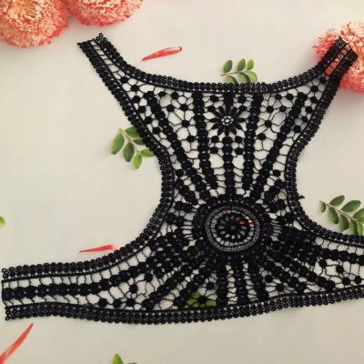 China Wholesale water soluble 100%Polyester material widet waist neck lace, milk silk silk embroidery collar lace. for sale