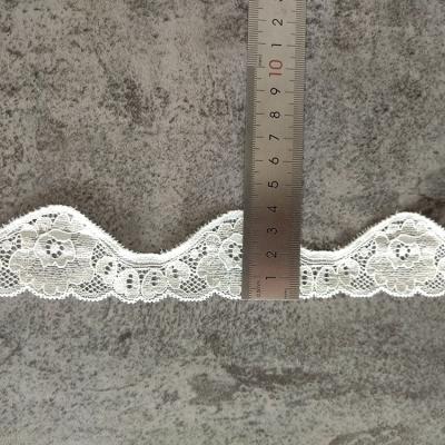 China Elasticity good quality clothing lace bralette fabric new design popular fashion width 4CM width 4CM white lace fabric for sale