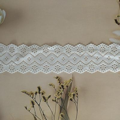 China Elasticity hot sale 3D lace nylon knitting trimming lace fabric for wedding dress decoration luxury lace for sale