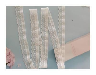 China NONE-ELASTIC New Product Hot Selling Nylon / White French Spandex Lace Trim Spandex Ribbon for sale