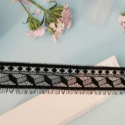 China Embroidery eyelash lace wedding dress hollow barcode decoration lace ladies underwear dress accessories mesh lace for sale