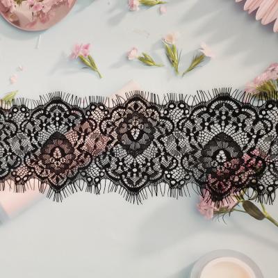 China Embroidery eyelash lace wedding dress ladies eyelash lace lingerie bra lace eyelashes for sale