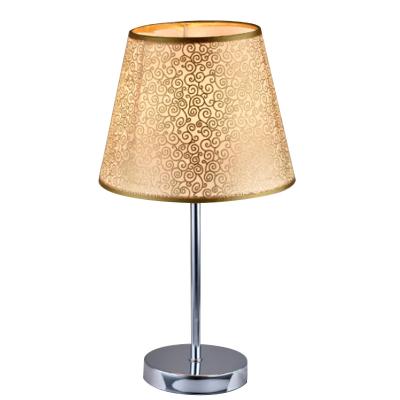 China Metal Base Table Lamp Fabric Shade Modern Simple Canvas Lamp Metal Base Desk Lamp for Bedroom Living Room Hotel Bedside for sale