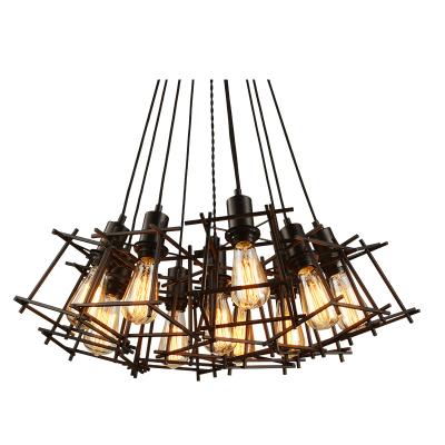 China 2020 classic modern loft style retro black/golden/bronze iron chandelier ceiling handmade restaurant from Zhongshan factory for sale