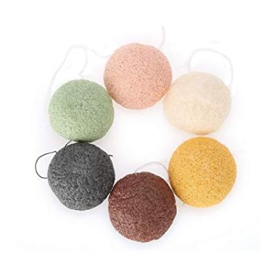 China All Natural New Rise Good Quality 2-Piece Set Half Ball Shape Label Facial Konjac Sponge for sale