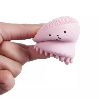 China 2021 factory direct sales cute cartoon octopus face brush DEEPLY CLEANING foaming cleaning silicone for sale