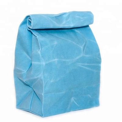 China OEM Customized Eco Friendly Hot Selling Reusable Waterproof Food Lunch Wax Canvas Ice Bottle Bag for sale