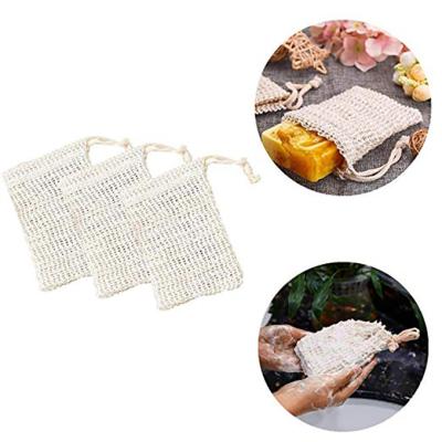 China 100% Natural Exfoliating Reusable Soap Storage Suction String Mesh Sisal Soap Bag for sale