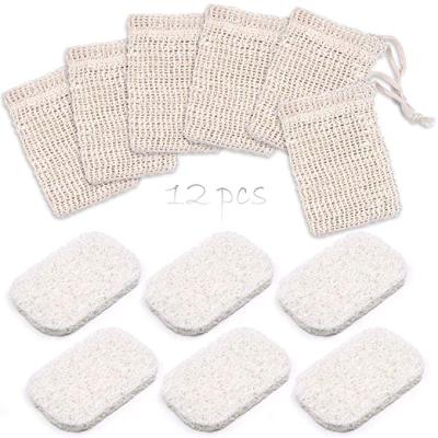 China Wholesale Sisal Mesh Small Soap Bar Bag Reusable Soap Natural Color Drawstring Hemp Cotton for sale