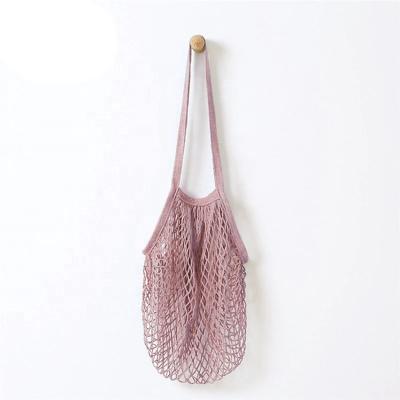 China Reusable Cotton Food Long Mesh Shopping Bags Mesh Bag Fruits And Potato Vegetable Storage for sale