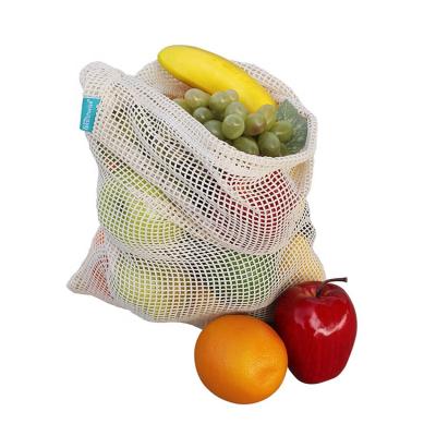 China Eco Friendly Reusable Organic Food Cotton Fruit Vegetables Produce Onion Small Net Bag Mesh Drawstring Bag for sale